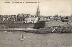 CPA St Malo Les Remparts et la Ville vus du Grand Bey 