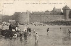 CPA Saint Malo Chateau Cote Nord et la Plage 