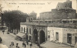 CPA Saint Malo La Porte St Vincent prise des remparts Restaurant La Duchesse Anne