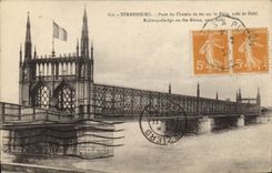 CPA Strasbourg Pont du Chemin de fer sur le Rhin pres de Kehl 