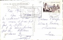 CPA En Avion sur Bas Rhin Pilote operateur R Henrard La Cathedrale 