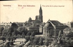 CPA Strassburg Blick vom Kaiserplatz Vue prise de la place imperial 