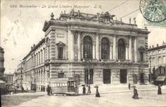 CPA Montpellier Le Grand Theatre Municipal Tramway
