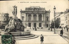 CPA Montpellier Les trois Graces et la Comedie 