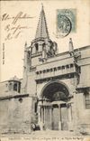 CPA Tarascon Portail XI s et Clocher XV s de l'Eglise Ste Marthe 