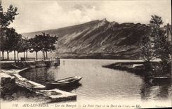 CPA Aix les Bains  Lac du Bourget Le Petit Port et la Dent du Chat