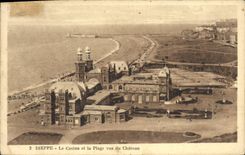 CPA Dieppe Le Casino et la Plage vue du Chateau