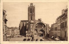 CPA Toulouse Cathedrale Saint Etienne Rosage Portail Clocher