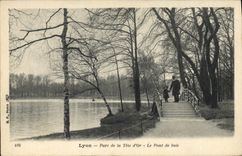CPA Lyon Parc de la Tete d'Or Le Pont de bois