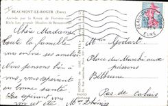 CPM Beaumont le Rocher (Eure) Arrivee par le Route de Ferriere sur Rise les grands Moulins de Beaumo