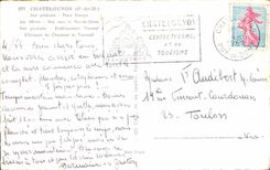 CPA Chatelguyon Vue generale Place Brosson Les Hotel Vue ves le Puy de Dome