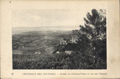 CPA Chateau des Allinges Ruines du Chateau Vieux et vue sur Thonon