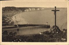 CPA Fecamp (S iNF) Le Calvere La Jetee Sud et la Plage