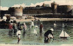 CPA Saint Malo La Grande Plage et le Chateau