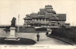 CPA Saint Malo Le Casino Statue de Chateaubriand