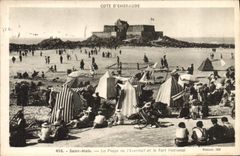 CPA Saint Malo La Plage de l'Eventail et le Fort National Cote d'Emeraude