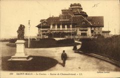CPA Saint Malo Le Casino Statue de Chateaubriand