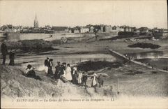 CPA Saint Malo La Greve de Bon Secours et les Remparts