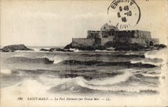 CPA Saint Malo Le Fort National par Grosse Mer