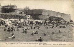 CPA St Malo Le Plage de Bon Secours a Maree haute