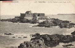 CPA St Malo Cote d'Emeraude Le Fort National a maree haute