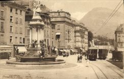 CPA Grenoble La Place Notre Dame Tramway