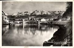 CPA Grenoble Pont de la Porte de France Le Quai et les Alpes