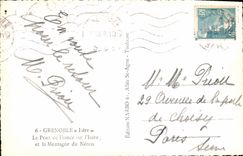 CPA Grenoble Isere Le Pont de France sur l'Isere et la Montagne de Neron