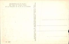 CPA Marseille (B du R) Un coin du Vieux Port et la Colline de N D de la Garde