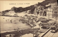 CPA Marseille La Corniche Le Prophete Tramway