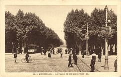 CPA Marseille Le Prado vu du Rond Point Tramway