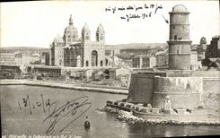 CPA Marseille la Cathedrale et le Fort St Jean