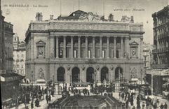 CPA Marseille La Bourse Tramways