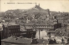CPA Marseille Panorama vu a vol d'oiseau