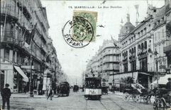 CPA Marseille La Rue Noailles Tramway