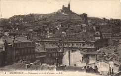 CPA Marseille Panorama vu a vol d'oiseau