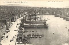 CPA Marseille Perspective du Quai du Port Bateaux