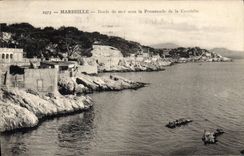 CPA Marseille Bords de mer sous la Promenade de la Corniche