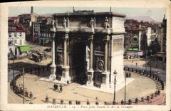 CPA Marseille Place Jules Guesde et Arc de Triomphe