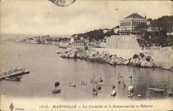 CPA Marseille La Corniche et la Restaurant de la Reserve