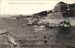 CPA Marseille Promenade de la Corniche (Palace Hotel) Tramway