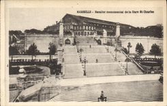 CPA Marseille Escalier monumental de la Gare St Charles