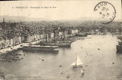 CPA Marseille Perspective du Quai du Port Bateaux