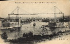 CPA Marseille Entree du Vieux Port et le Pont a Transbordeur 