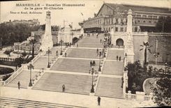 CPA Marseille Escalier Monumental de la gare St Charles 