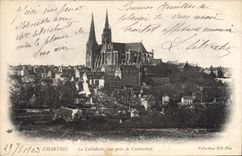 CPA Chartres La Cathedrale vue prise de Cachembach 