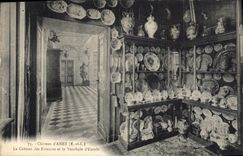 CPA Chateau d'Anet E et L Le Cabinet des Falences et le Vestibule d'Entree 