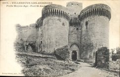 CPA Villeneuve les Avignon Porte Moyen Age Fort St Andre 