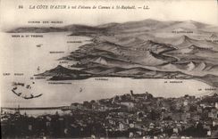 CPA La Cote d'Azur a vol d'oiseau de Cannes a St Raphael 