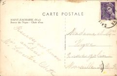 CPA Saint Zacharie Var Source des Nayes Chute d'eau 